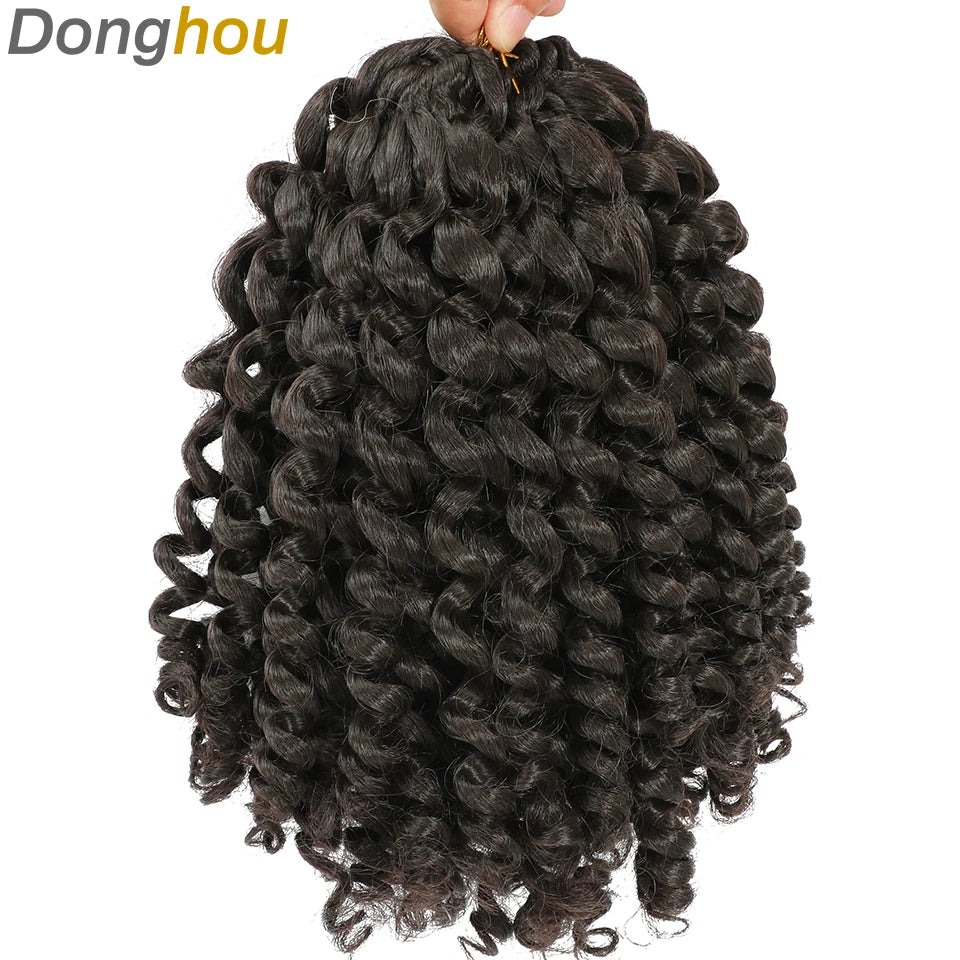 Wand Curl Crochet Braids Hair 8 Inch 1B 30 27 Bug Ringlet Twist Extensions with Jamaican Bounce Crochet Hair Crochet Curly Hair