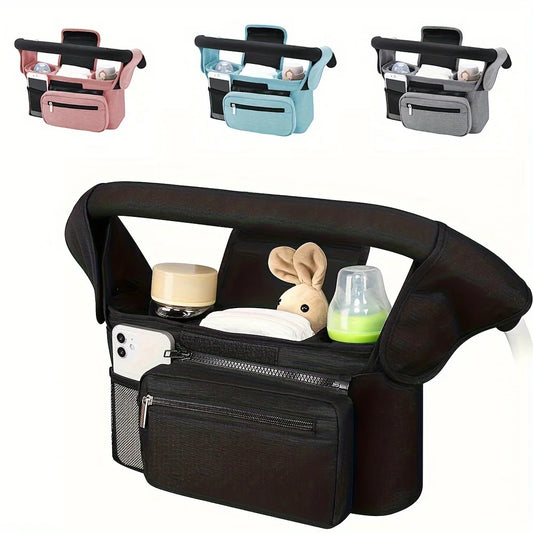 Baby Stroller Manager With Non-slip Strap And Insulated Cup Holder, Mobile Phone Baby Stroller Bag, Suitable For Uppababy,