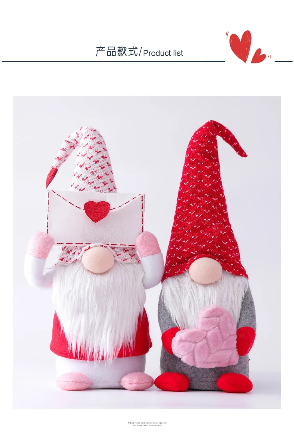 Faceless Gnome Plush Doll Hand-held Confession Letter Valentine's Day Gifts Home Desktop Ornaments Wedding Party Decoration