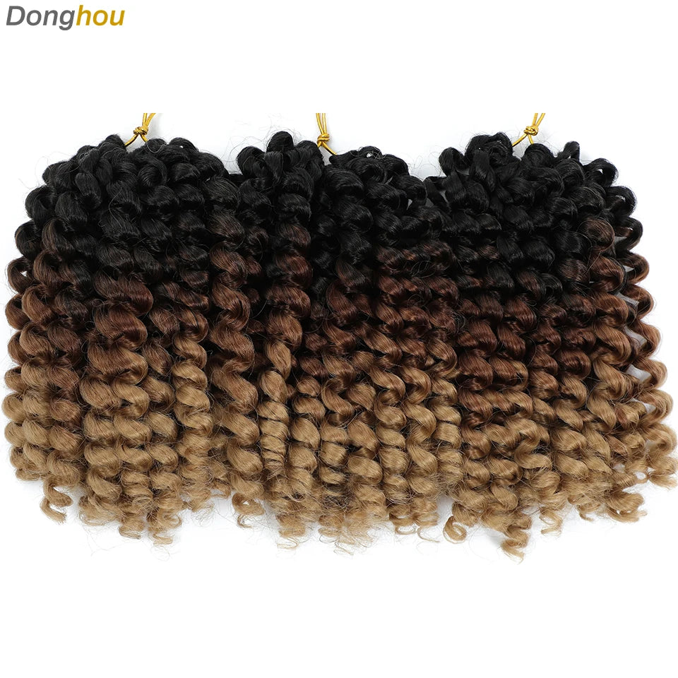 Wand Curl Crochet Braids Hair 8 Inch 1B 30 27 Bug Ringlet Twist Extensions with Jamaican Bounce Crochet Hair Crochet Curly Hair