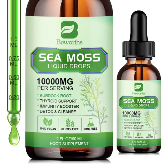 Sea Moss Liquid Drops - Sea Moss Black Seed Oil Multimineral Seamoss Supplement Support Antioxidant, Immune, Gut Health