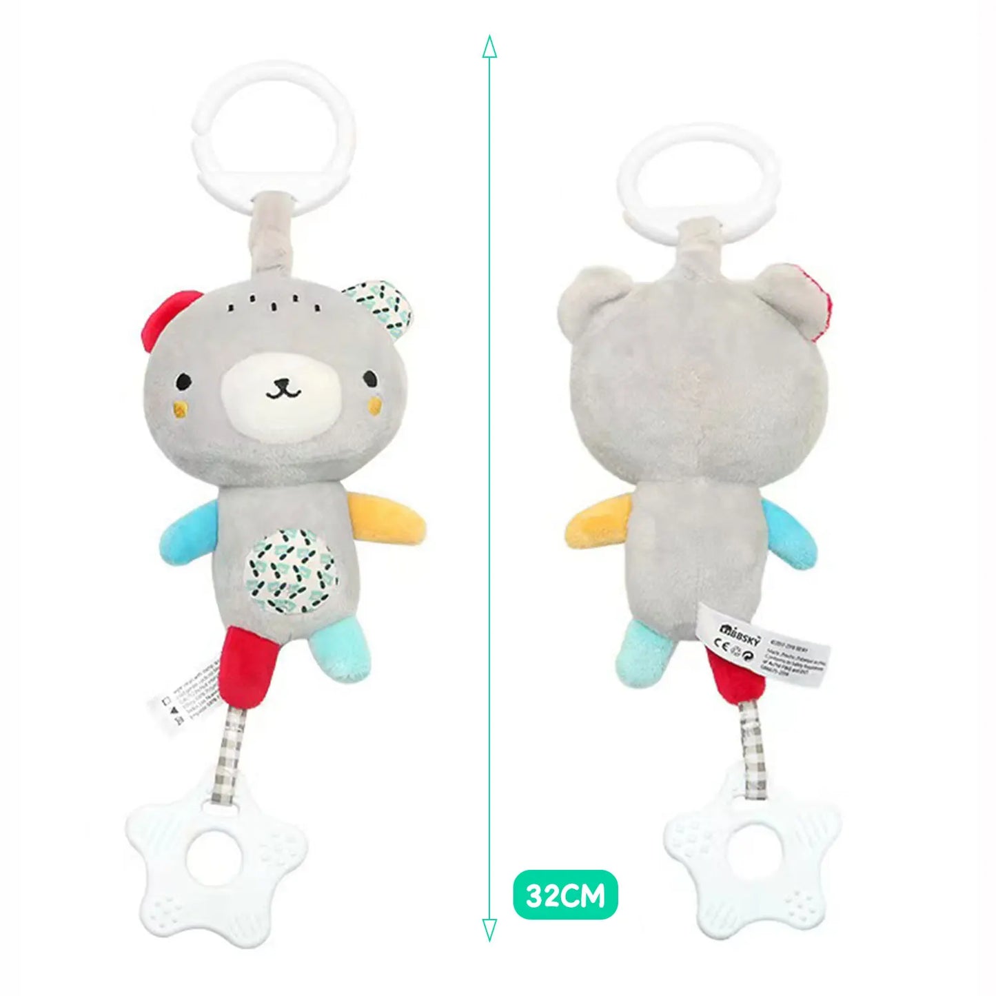 8 optional newborn stroller hanging bells rattle, bed hanging, cartoon animal shape bed winding, built-in bell paper