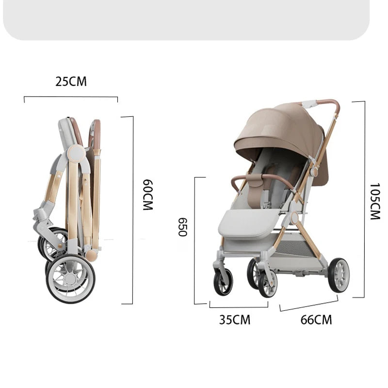 Two-way Baby Stroller can Sit or Lie Down Newborn Baby Stroller Simple Folding Ultra-lightweight Shock-absorbing Wheels