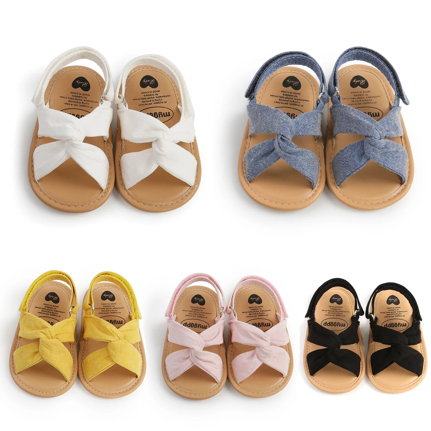 Summer Newborn Baby Girls Sandals Shoes Simple Style Solid Color Soft Sole Shoes Outdoor Indoor