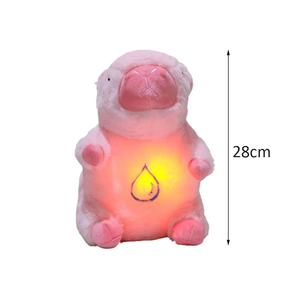 Capybara Doll Toys Baby Breathing Bear Plush Soothing Doll Soothing Music Sleep Companion Sound And Light Plush Toys Kids Gift