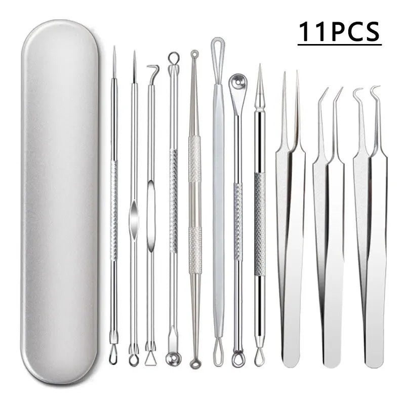 Acne Blackhead Removal Needles Stainless Steel Black Spot Blemish Pimple Removal Needle Deep Cleansing Tool Face Skin Care Kit