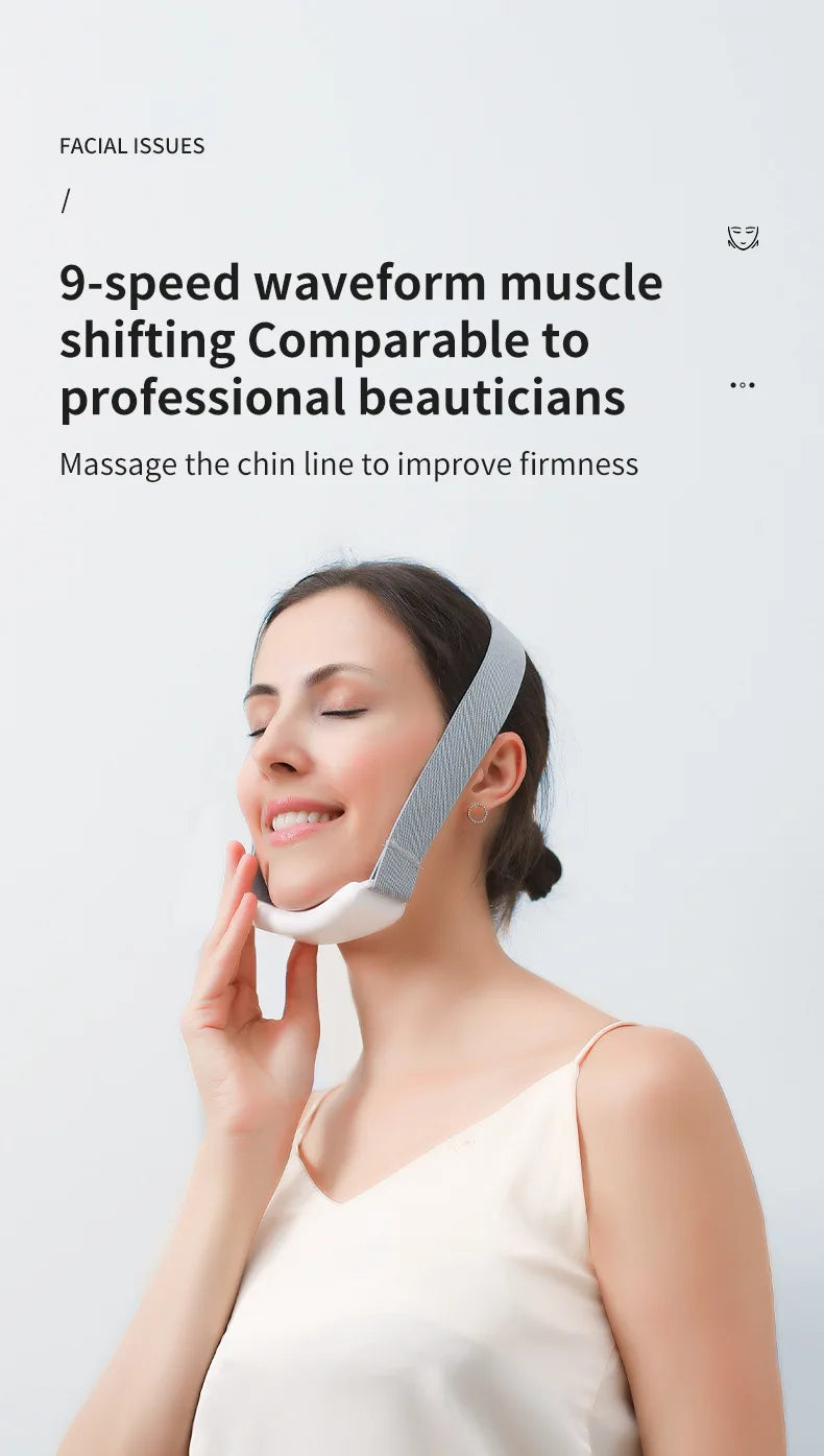 Double Chin Remover Vibration Chin-Up V Face Massager Ems Facial Lifter Beauty Device V-Line Up Face Lift Shaper Belt