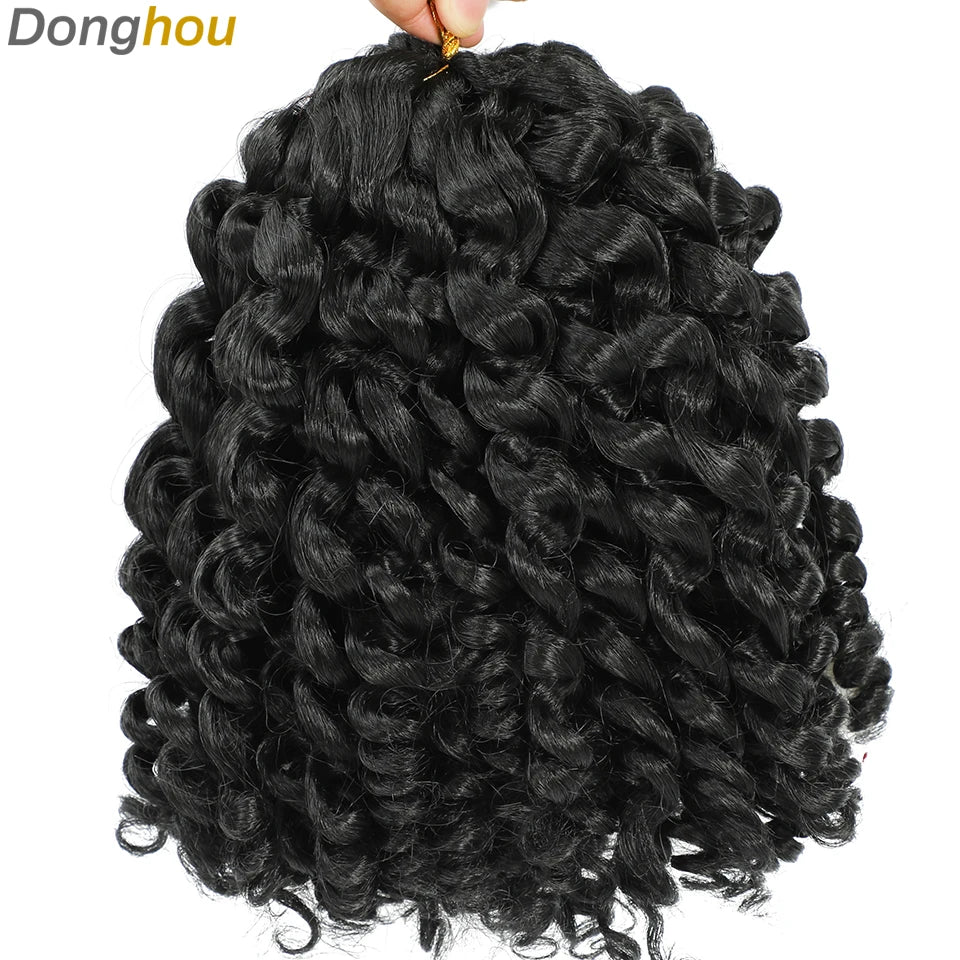 Wand Curl Crochet Braids Hair 8 Inch 1B 30 27 Bug Ringlet Twist Extensions with Jamaican Bounce Crochet Hair Crochet Curly Hair