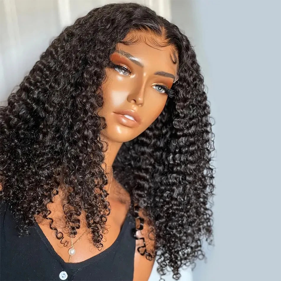 13x4 Deep Wave Curly Bob Wig Human Hair Transparent Lace Frontal Wigs Glueless Water Wave Lace Wig Perruques Cheveux Humains