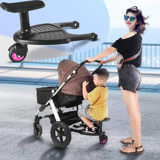 Make Walking with Two Kids Easier – Children Stroller Pedal Adapter and Hitchhiker Standing Plate for Second Child and Twins