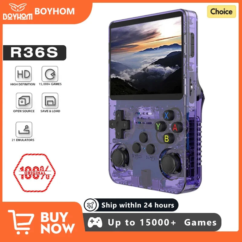 "NEW R36S Retro Handheld Game Console – 3.5" IPS Screen, Linux System, 64GB/128GB, Portable, Kid's Gift!"