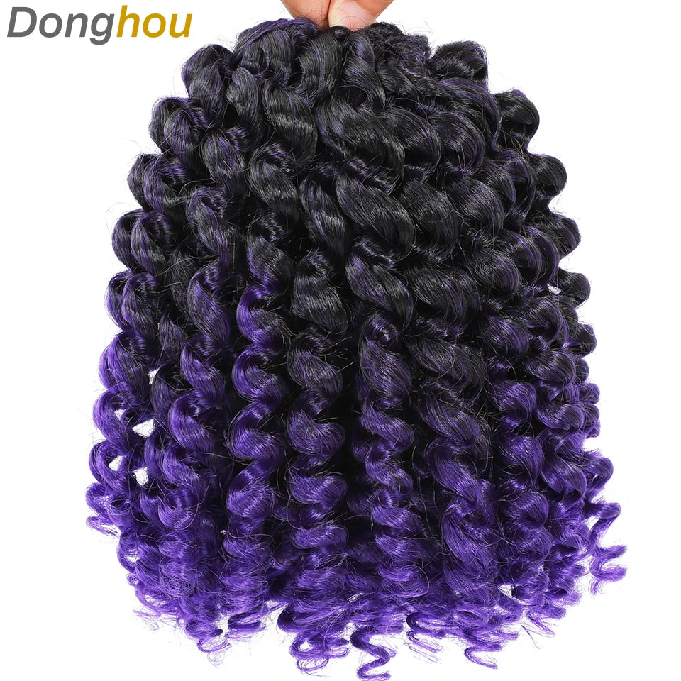 Wand Curl Crochet Braids Hair 8 Inch 1B 30 27 Bug Ringlet Twist Extensions with Jamaican Bounce Crochet Hair Crochet Curly Hair