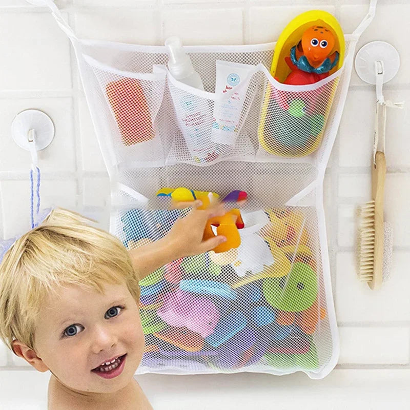 Baby Bath Toy Mesh Bag Bath Bathtub Doll Organizer Suction Bathroom Toy Stuff Net Baby Kids Bathtub Toy Bath Game Bag Kids