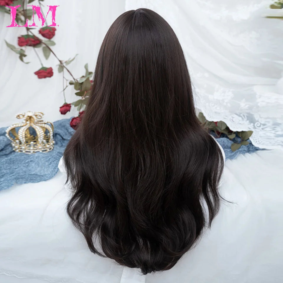 LM Wave Synthetic Wig for Black Women Wear Deep Curly Soft Wig Natural Black Color Replacement Wigs for Daily Party Use