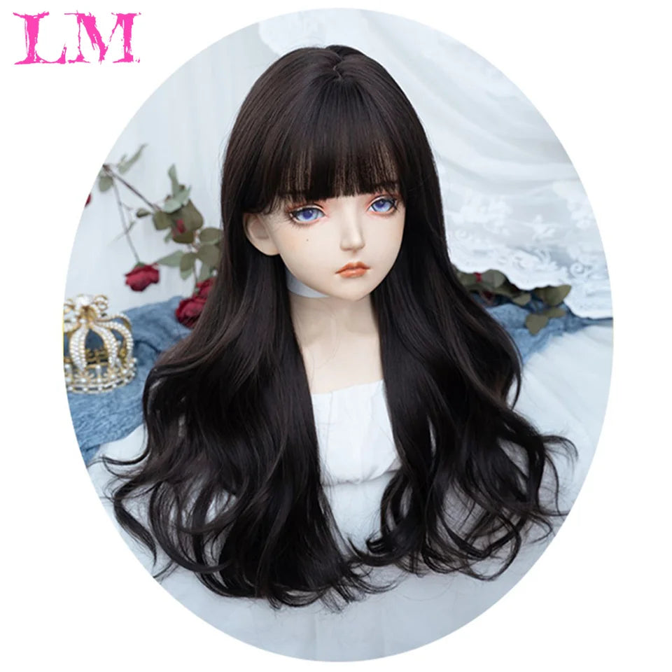 LM Wave Synthetic Wig for Black Women Wear Deep Curly Soft Wig Natural Black Color Replacement Wigs for Daily Party Use