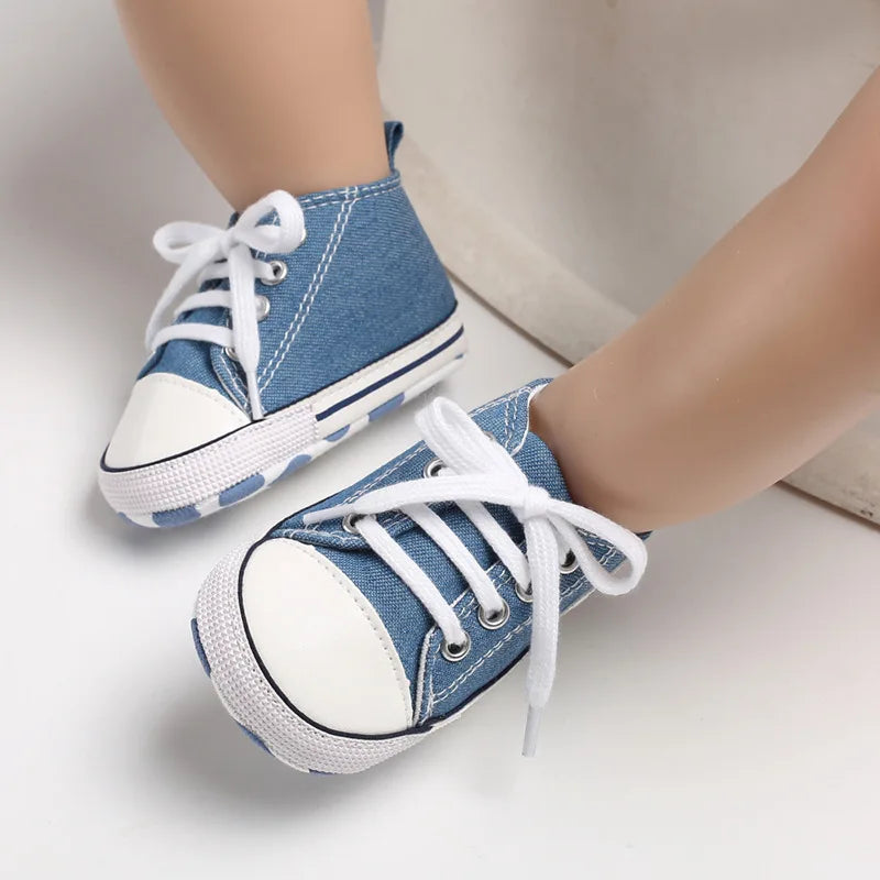 Baby Canvas Classic Sneakers Newborn Print Star Sports Baby Boys Girls First Walkers Shoes Infant Toddler Anti-slip Baby Shoes