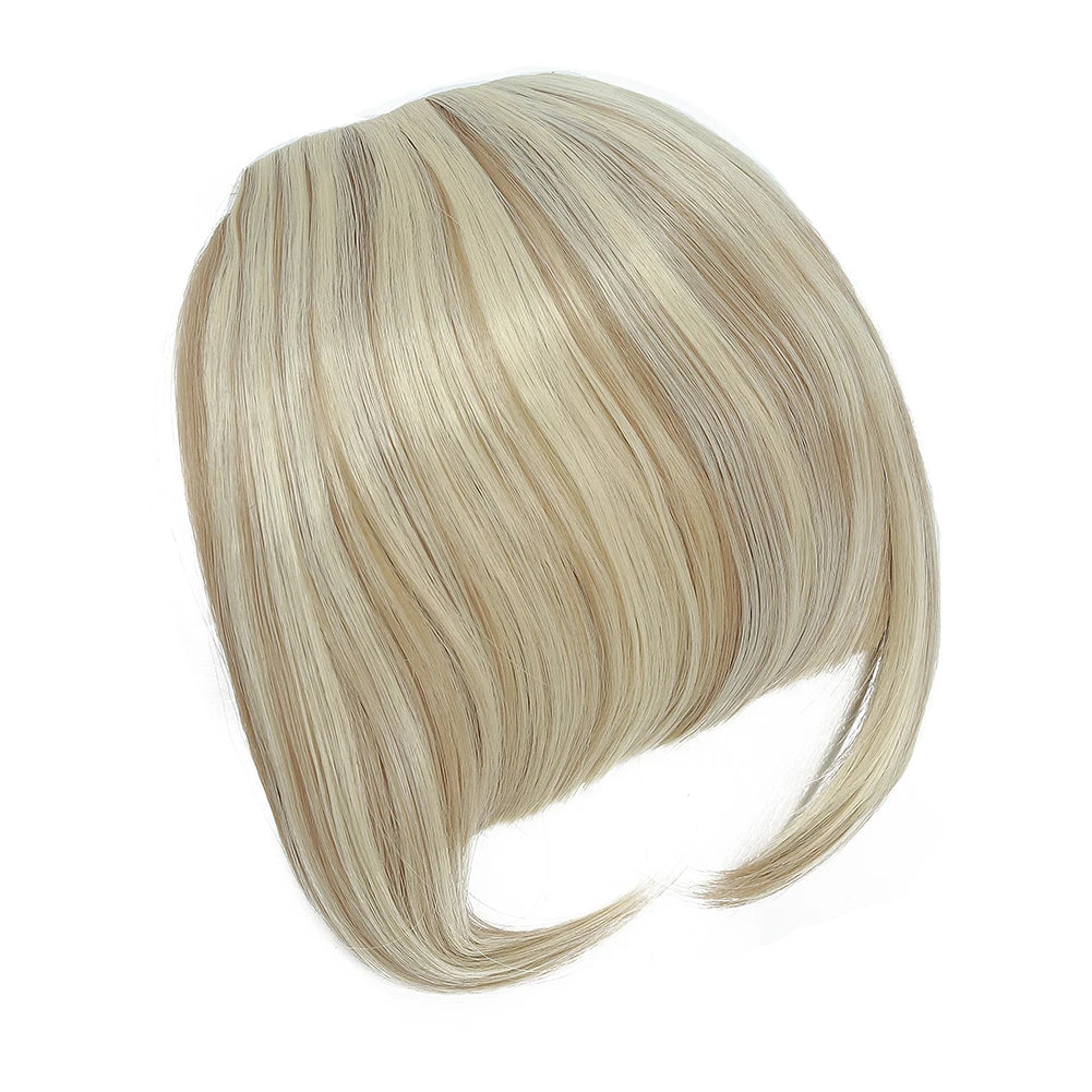 High Quality Synthetic Wig Flat Bangs Hair Extension Clip in Bangs with Temples 6 Inches Front Face Bangs for Women Girls Daily