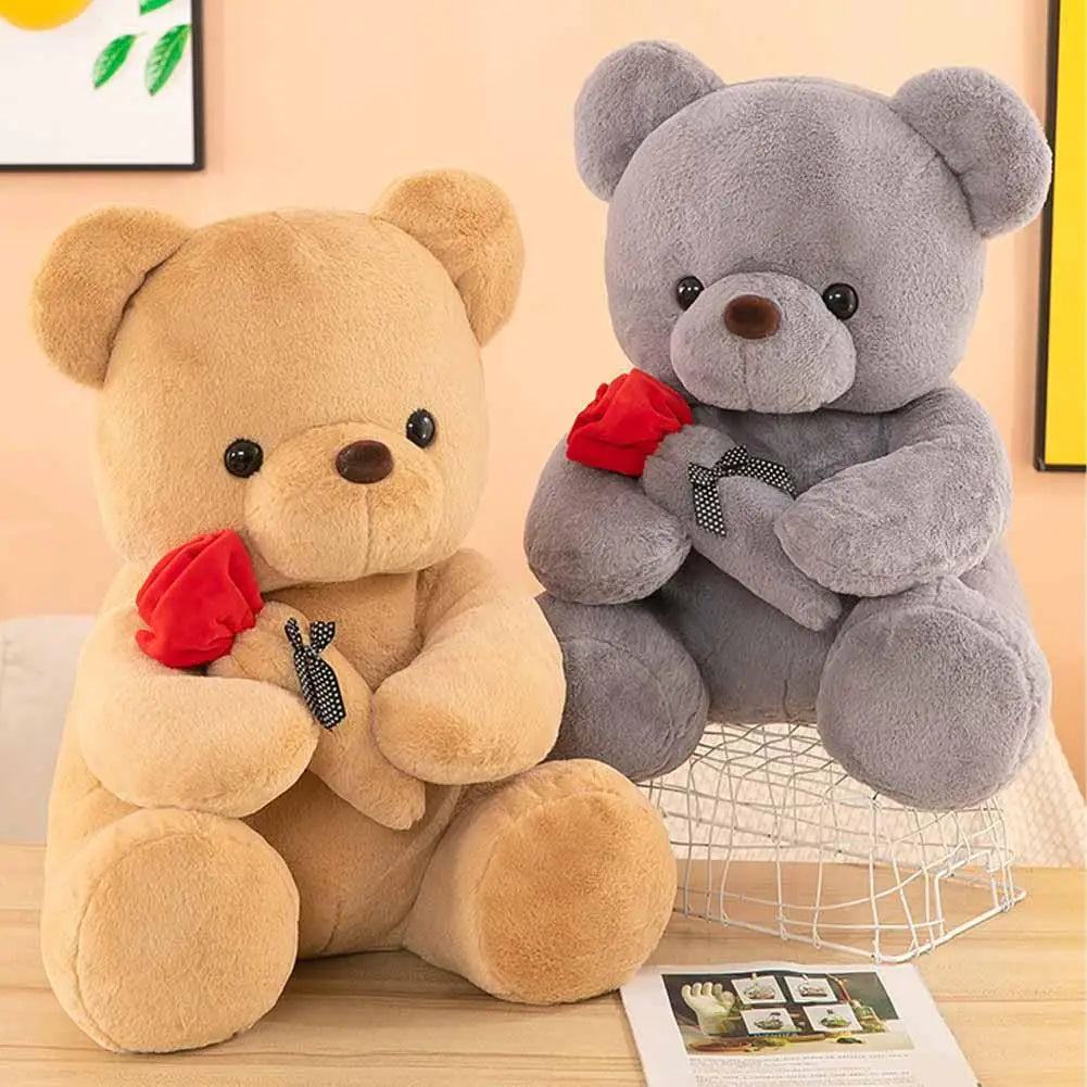 25cm Kawaii Teddy Bear for Valentines Day Gift Teddy Bears Stuffed Animal Rose Bear Doll Valentine's Day Gift for Girlfriend