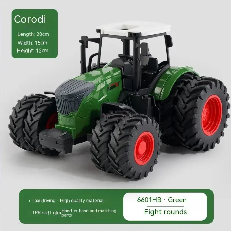 6601 Rc Car 1:24 Alloy Remote-Controlled Tractor Toy Headlights Simulation Electric Farm Truck Toy Set Kid Outdoor Surprise Toy