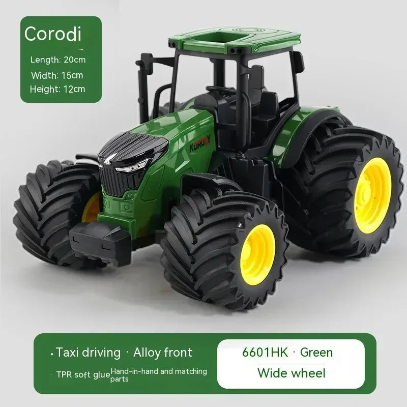 1:24 Rc Car Alloy Remote-Controlled Tractor Toy With Headlights Simulation Electric Farm Truck Toy Set Child Outdoors Toys Gifts