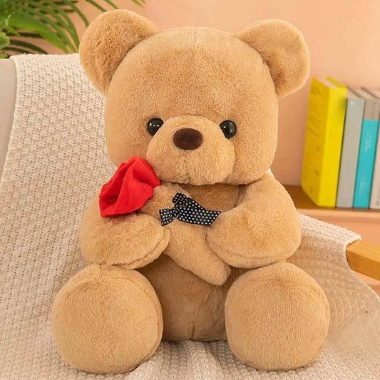 25cm Kawaii Teddy Bear for Valentines Day Gift Teddy Bears Stuffed Animal Rose Bear Doll Valentine's Day Gift for Girlfriend