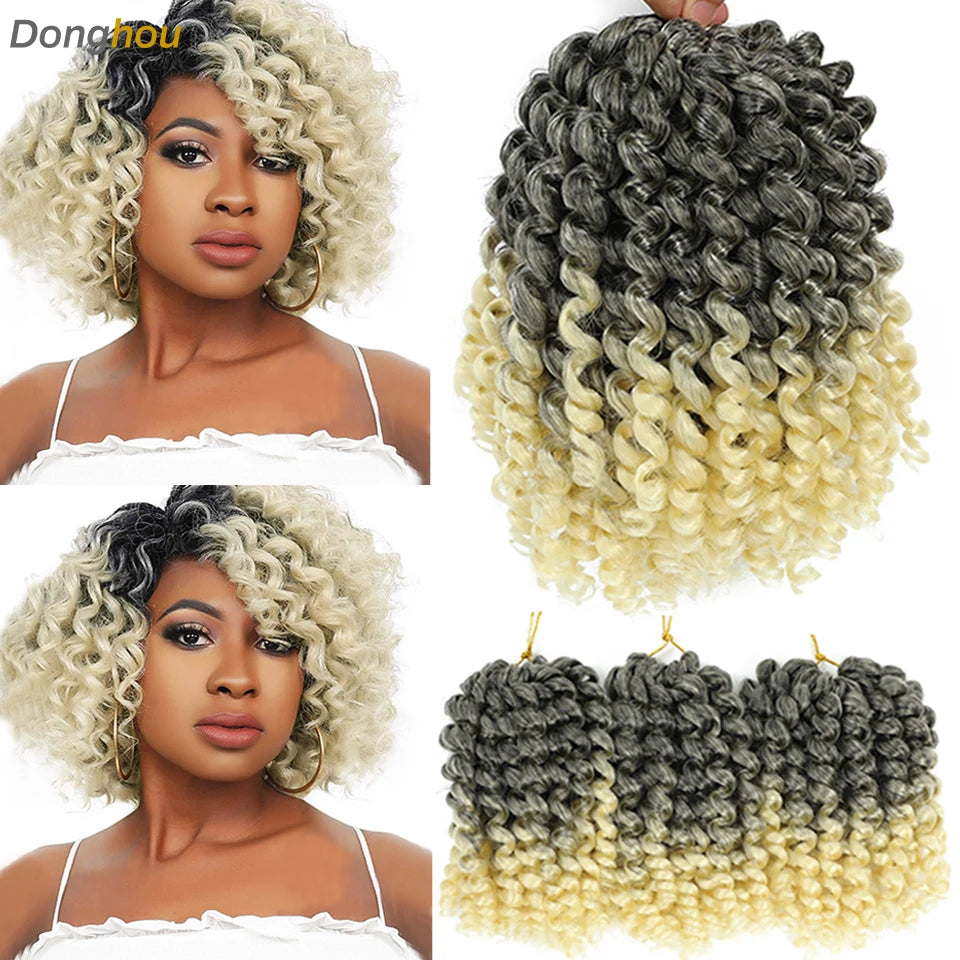 Wand Curl Crochet Braids Hair 8 Inch 1B 30 27 Bug Ringlet Twist Extensions with Jamaican Bounce Crochet Hair Crochet Curly Hair