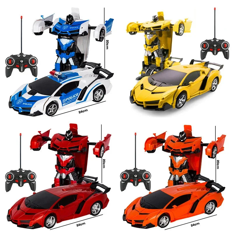 Mini 2 In 1 Car Toys Transform Robot Model Vehicle Remote Control RC Car Deformation Car Toy Boys Gifts Children Fun Toys Gift