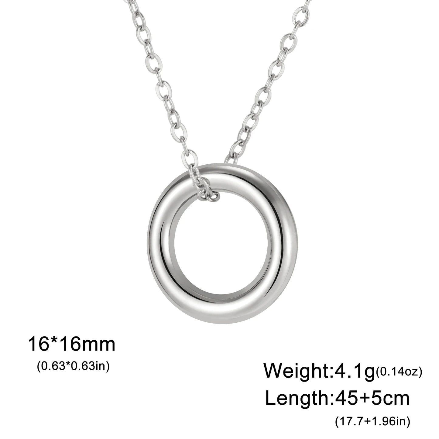 Cazador Geometric Rectangle Round Pendant Women's Necklace Stainless Steel Birthday Valentine Gift 2025 Jewelry Wholesale New