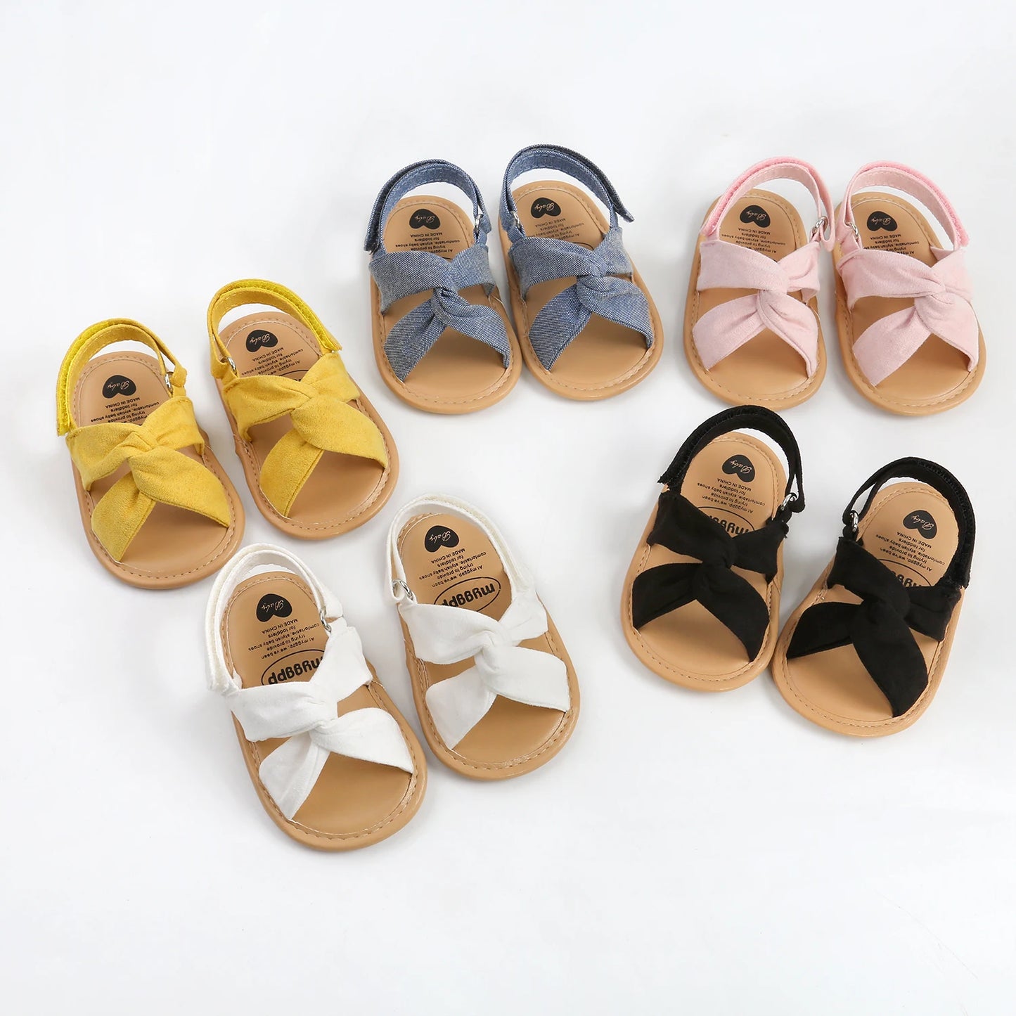 Summer Newborn Baby Girls Sandals Shoes Simple Style Solid Color Soft Sole Shoes Outdoor Indoor