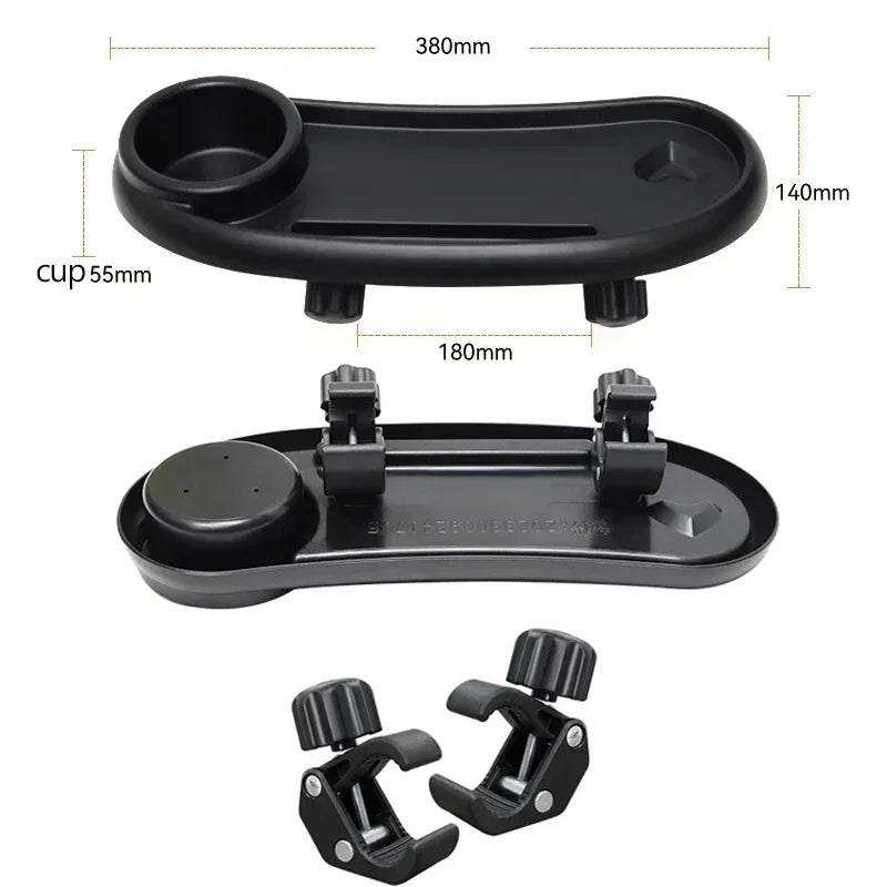 3 In 1 Baby Stroller Dinner Table Tray Phone Stand Plate Accessories Supplies for Toddler Infant Girl Boy Milk Bottle Cup Holder