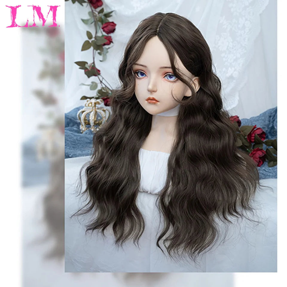 LM Straight Synthetic Lace Front Wig For Women 38 Inch Long Ombre Brown Red Blonde Hightlight Lace Frontal Wigs Cosplay Wig