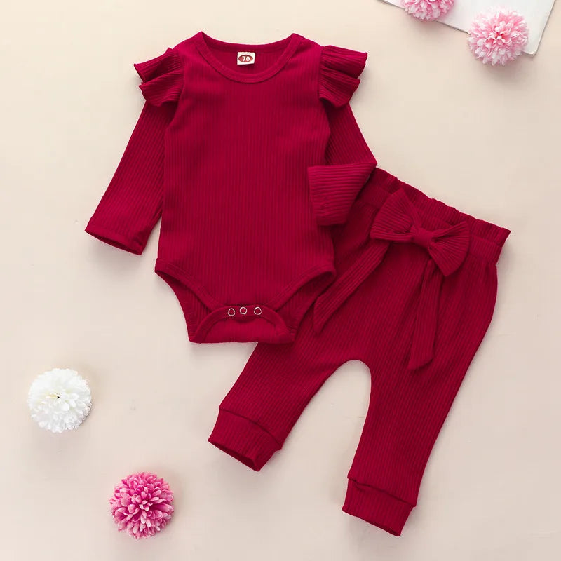 Infant Autumn Baby Girl Clothes Pant Sets Spring Autumn Newborn Children's Top and Bottom Clothes Sets Baby Items Clothing