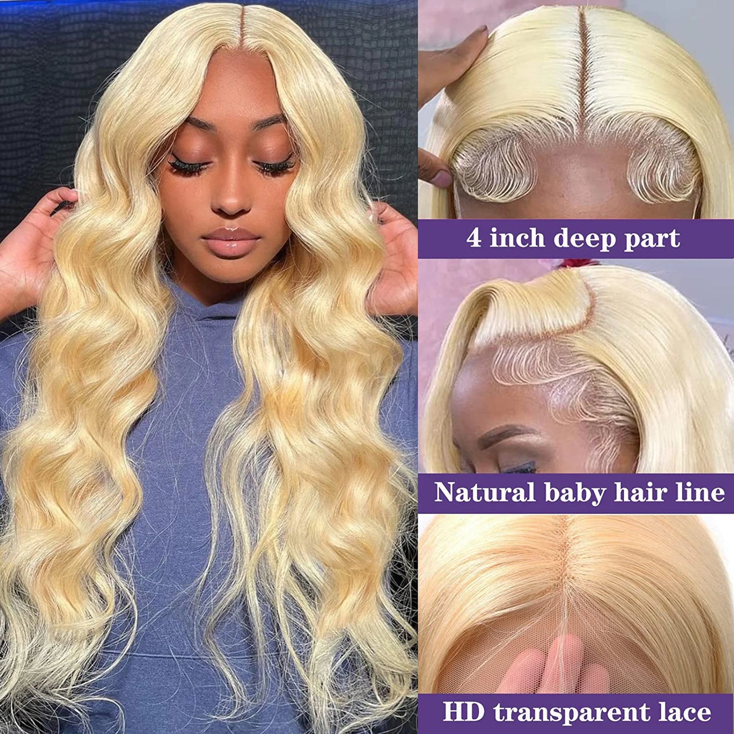 Wiggogo Blonde Lace Front Wig Human Hair Body Wave 613 Hd Lace Frontal Wig 13X4 Hd Lace Wig 13X6 Human Hair Lace Frontal Wigs