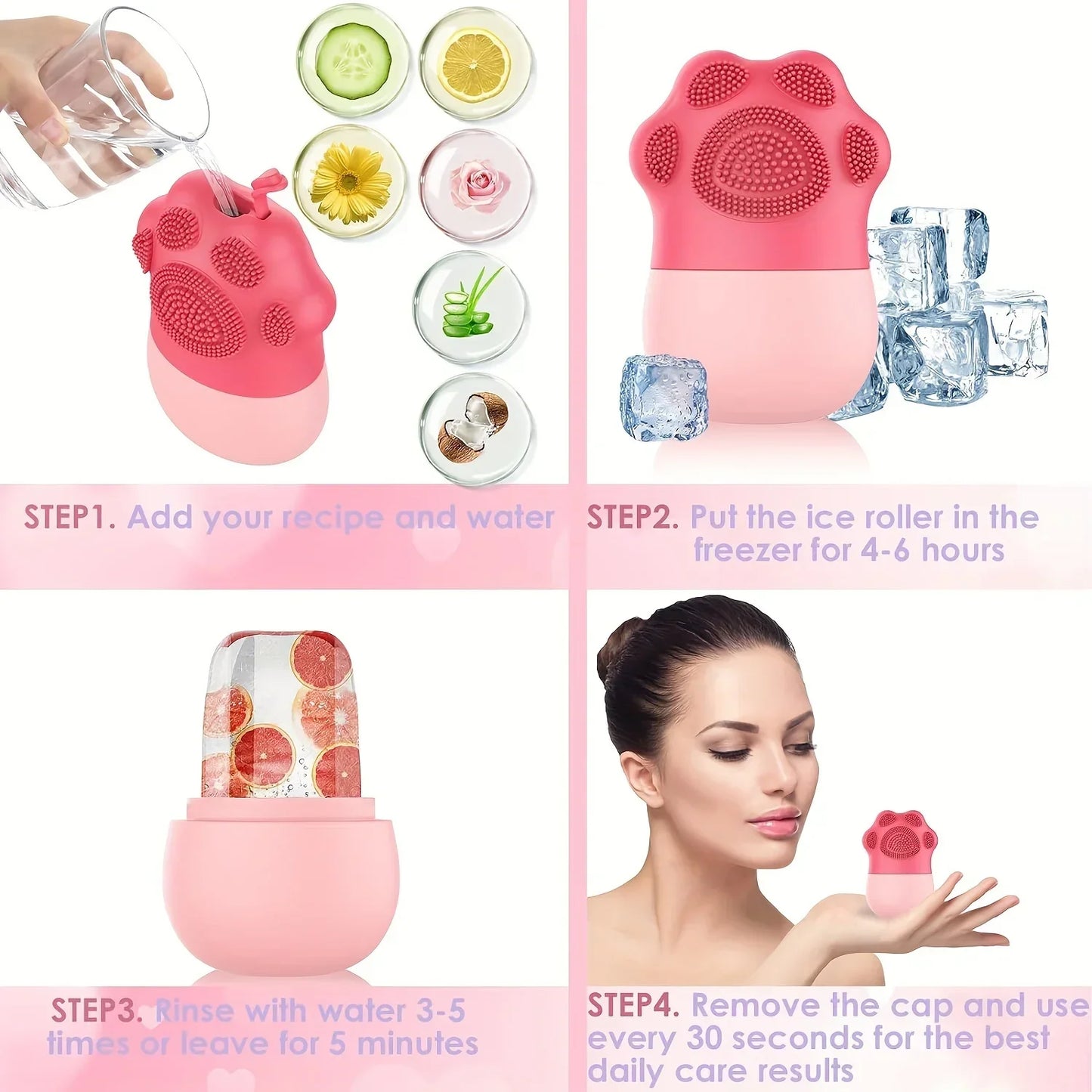 Silicone Ice Facial Roller Face Lifting Contouring Tools Ice Cube Cooling Facial Edema Eye Body Massager Beauty Skin Care Tools