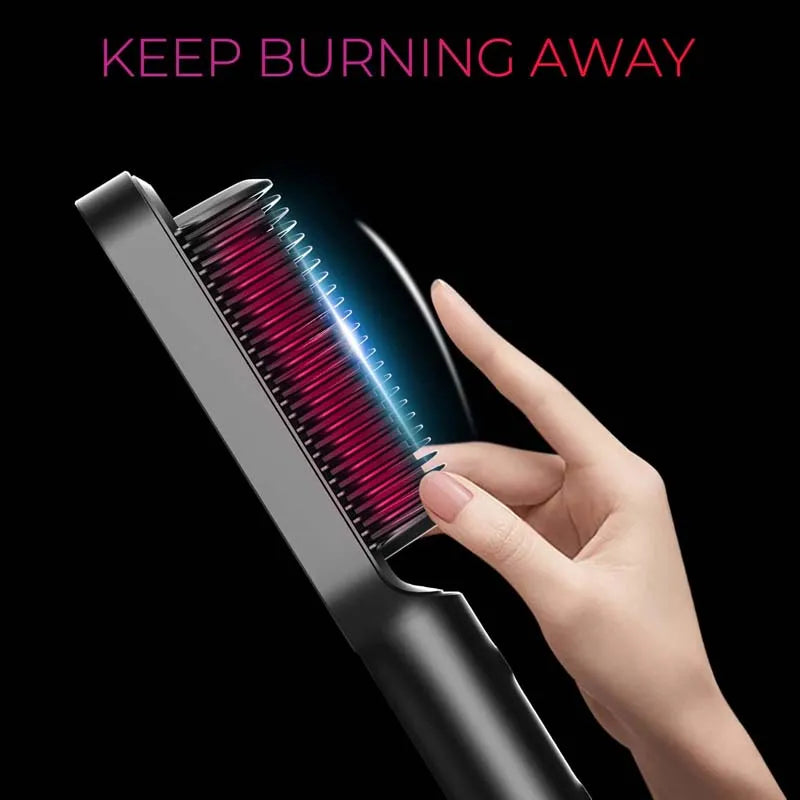 Electric Hot Comb Multifunctional Straight Hair Straightener Comb Negative Ion Anti-Scalding Styling Tool Straightening Brush