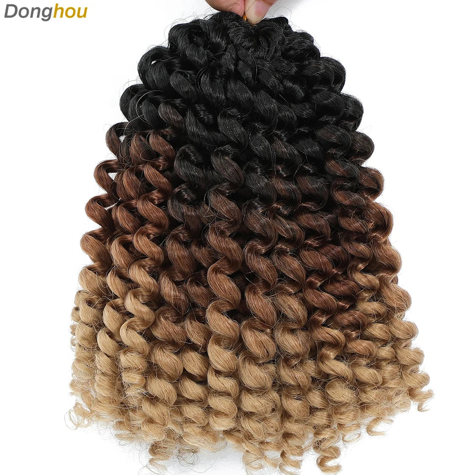 Wand Curl Crochet Braids Hair 8 Inch 1B 30 27 Bug Ringlet Twist Extensions with Jamaican Bounce Crochet Hair Crochet Curly Hair