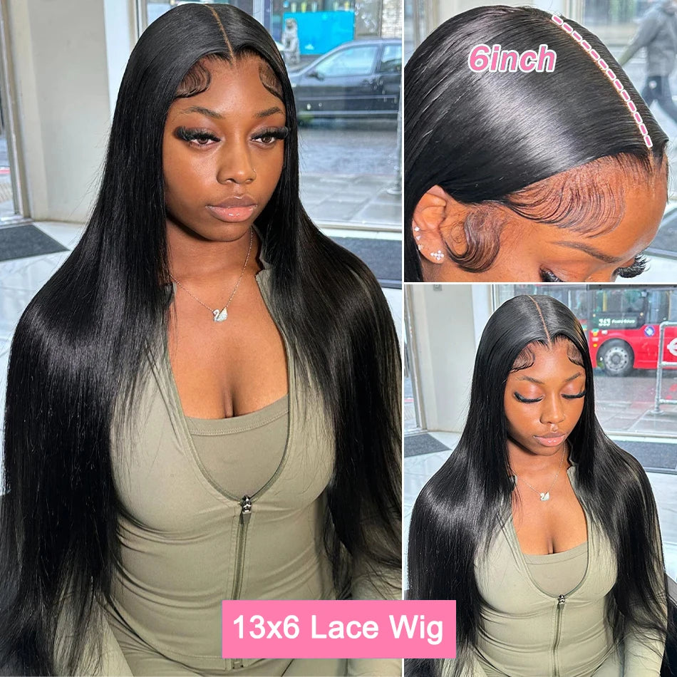 200% Hd Transparent Bone Straight 13x6 Lace Frontal Wigs Brazilian Remy Hair Preplucked 13x4 Lace Front Human Hair Wig For Women