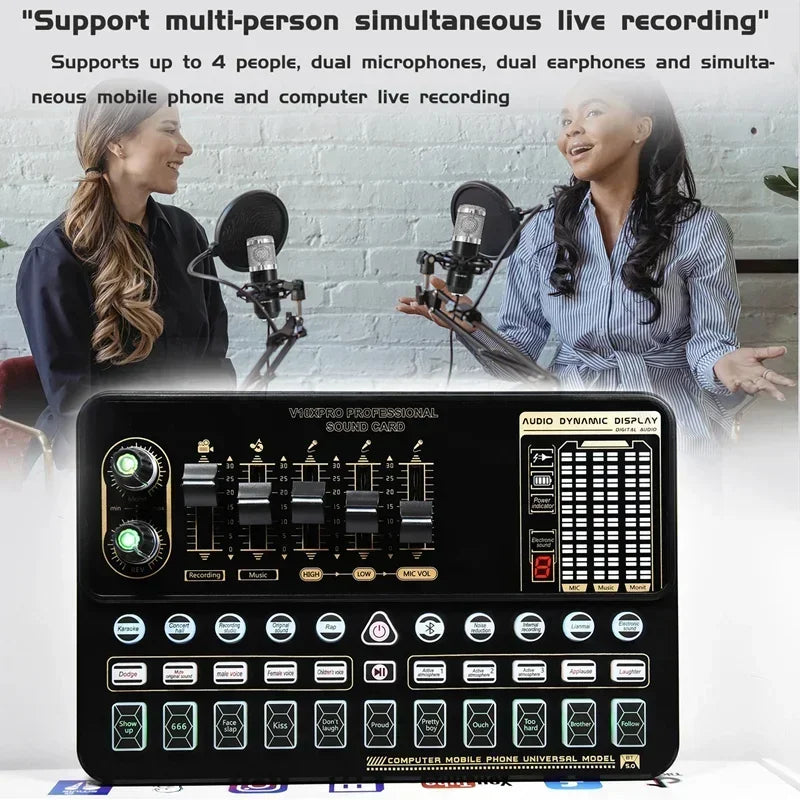 Computer Mobile Phone Live Steam Audio Studio Vocal Recording Fashion Studio Equipment Music Recording Microphone Kit V10XPRO