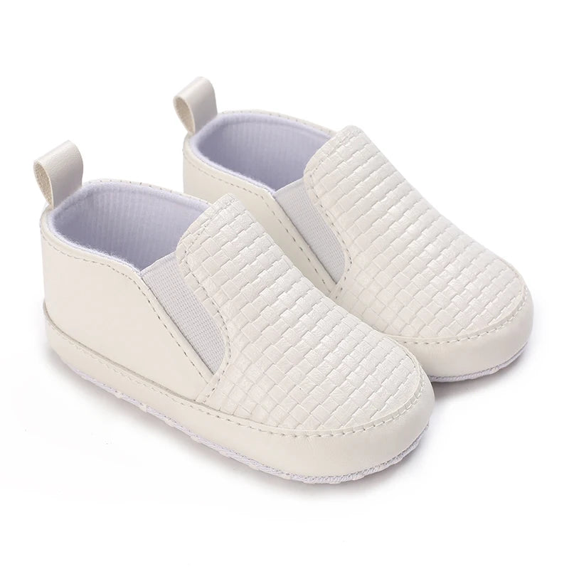 Infant Spring Shoe Newborn Infant Girls and Boys Recreational Baptism Non-Slip Walking Shoe White Soft-soled Sneaker Prewalker