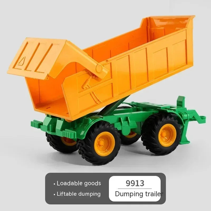 6601 Rc Car 1:24 Alloy Remote-Controlled Tractor Toy Headlights Simulation Electric Farm Truck Toy Set Kid Outdoor Surprise Toy