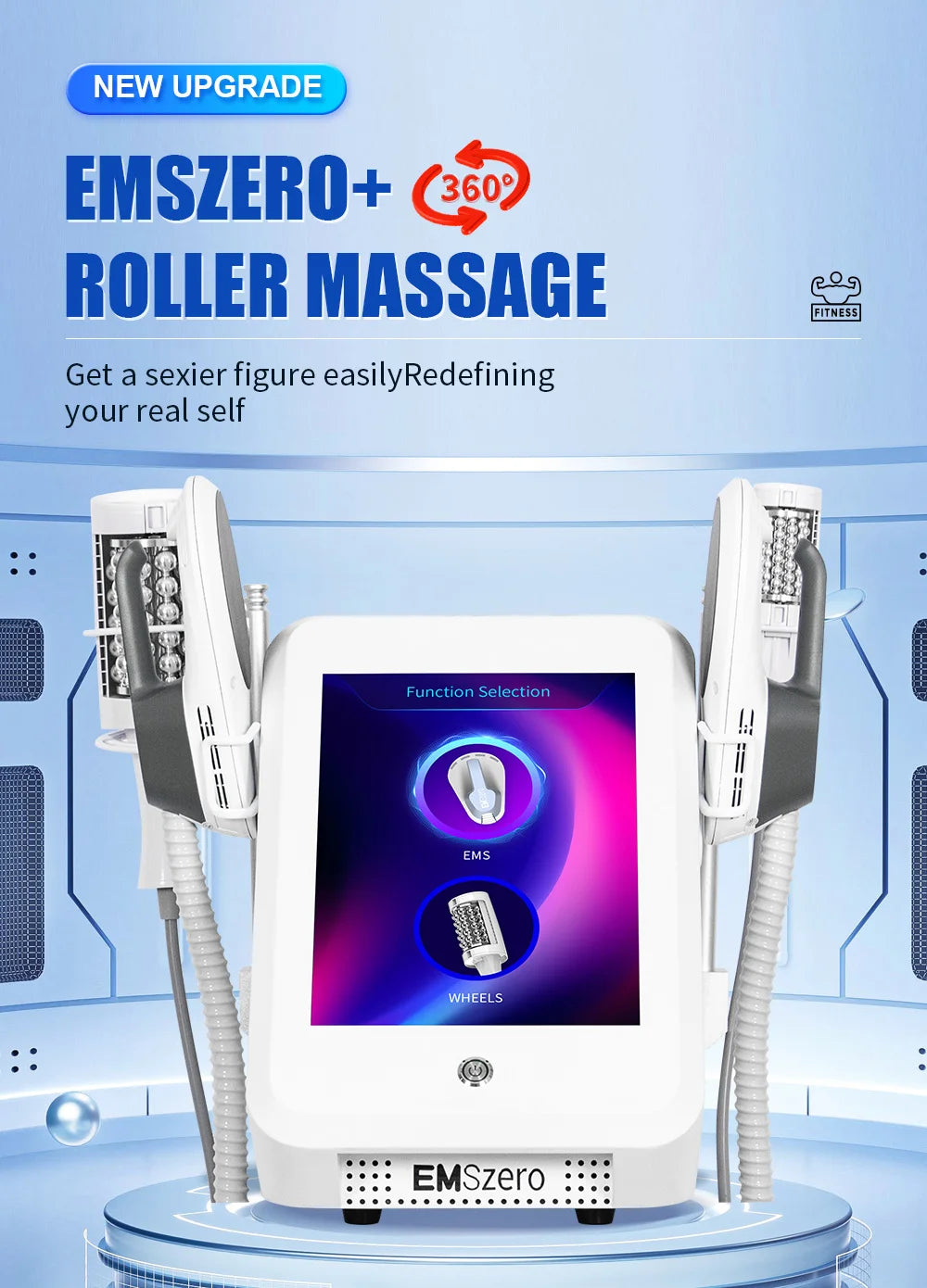 EMSzero Roller Body Sculpting Slimming Fat Burning Electromagnetic And Radio Frequency Gain Muscle Machine 15 Tesla 200HZ Salon