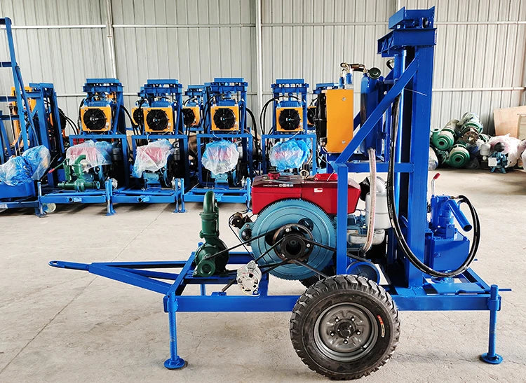 120m Depth 22HP Diesel Small Portable Borehole Water Wells Drilling Rigs Machine Price