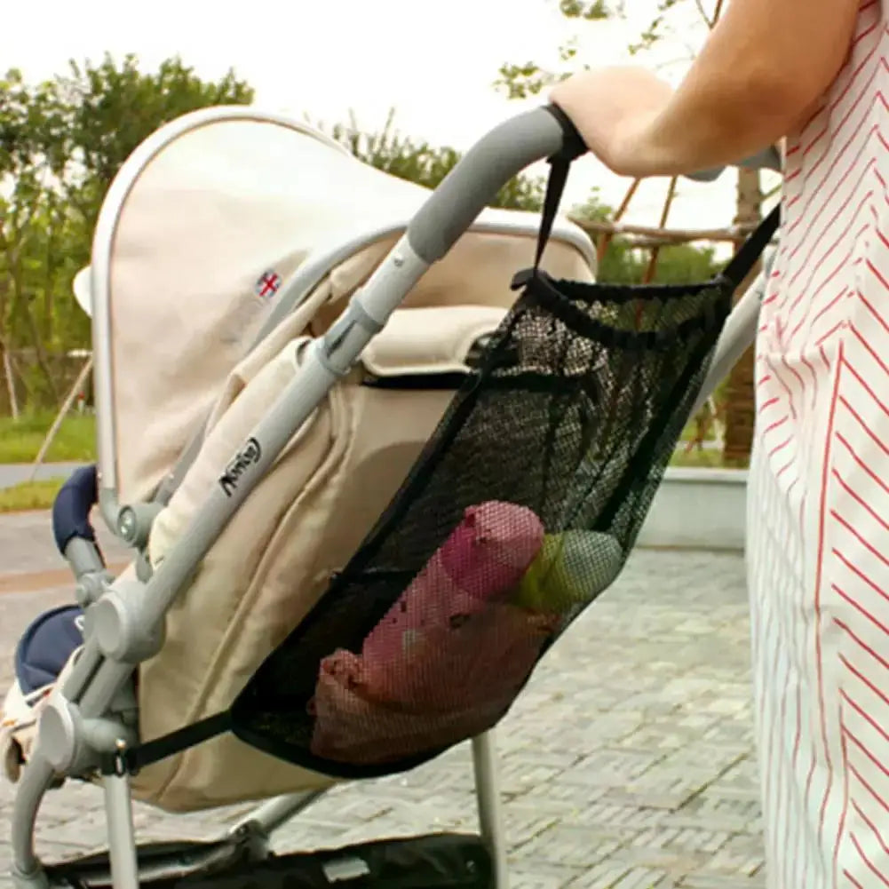 Baby Stroller Bag Hanging Net Bags Portable Large Capacity Pram Storage Pocket Infant Products Organizer Stroller Accessories