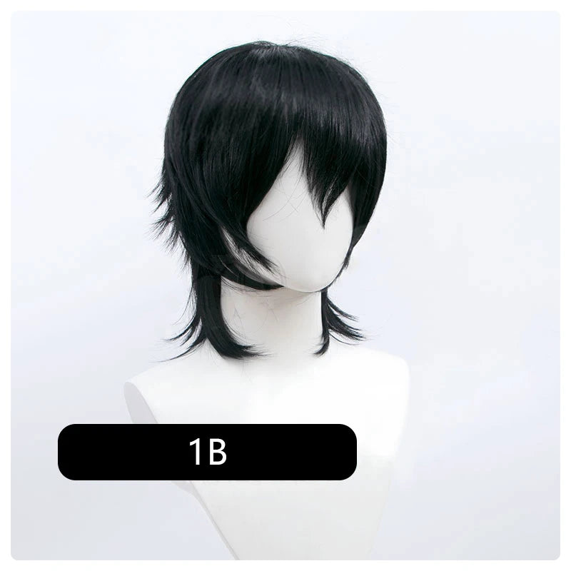 Synthetic Short Wigs Wolf cut with Bangs Choppy Cosplay Party Wig for men women Pink Red Blue Purple Korean style Man wig MUMUPI