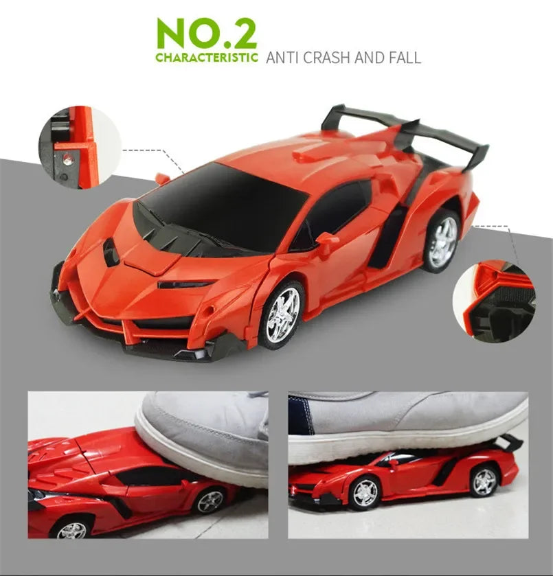 Mini 2 In 1 Car Toys Transform Robot Model Vehicle Remote Control RC Car Deformation Car Toy Boys Gifts Children Fun Toys Gift