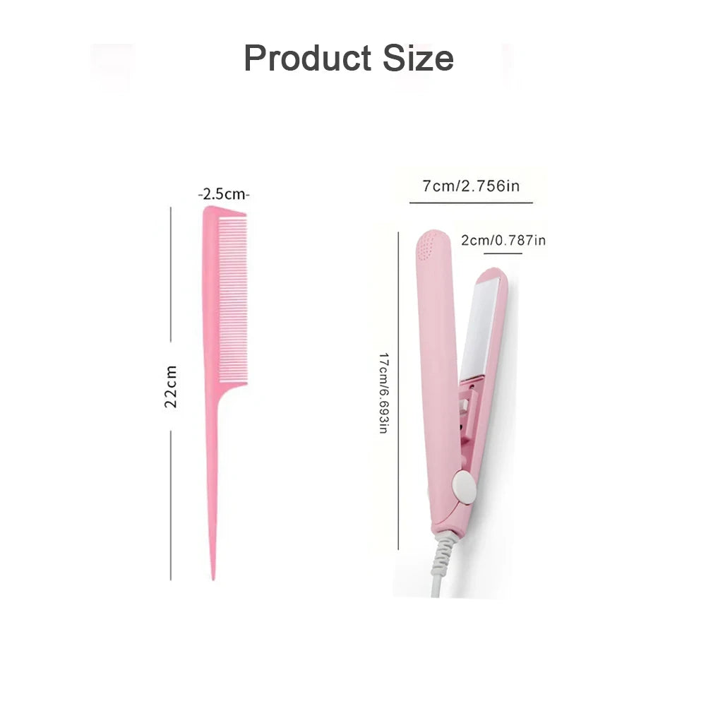 Pink Ceramic Flat Iron Hair Straightener For Smooth Finish Ceramic Floating Plates Quick Heat Up Pro Salon Curler Hair Wand