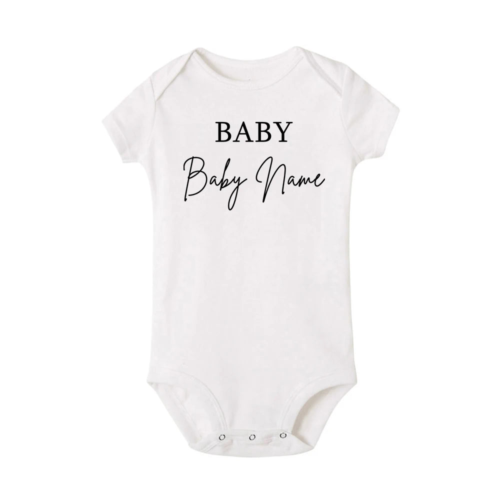 Personalized Name Baby Bodysuit Custom Name Newborn Cute Clothes Toddler Summer Short Sleeve Jumpsuit Unisex Infant Shower Gift