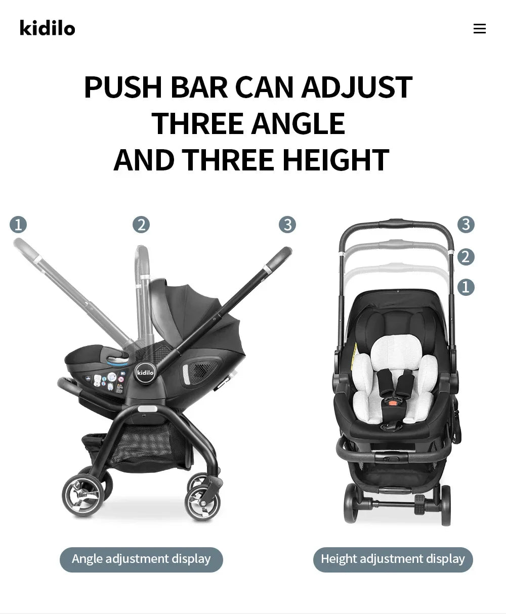 3-in-1 baby safety stroller, two-way newborn baby safety seat, portable 3-in-1 stroller for ages 0-2le for 0-2 years old