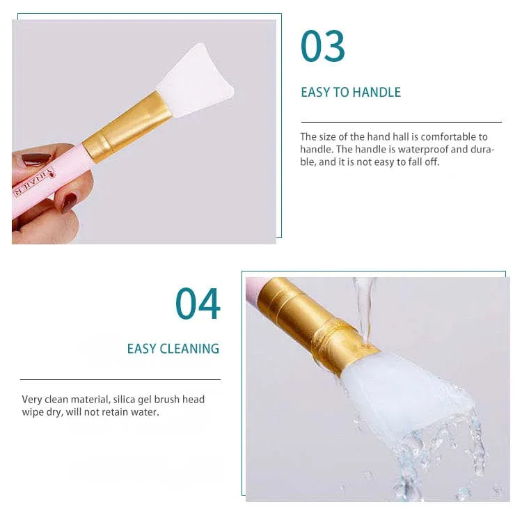 Silicone Facial Mask Brush Face Skin Care Tool Soft-headed DIY Mud Film Adjusting Brush Inclined Tail Apply Face Beauty Tools