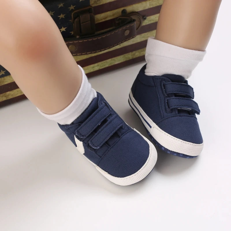 0-18M Newborn Baby Shoes Boy Girl Classical Sport Soft Sole PU Leather Multi-Color First Walker Casual Sneakers Baptism Shoes